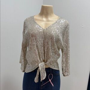Sequin Silver Women's Top
